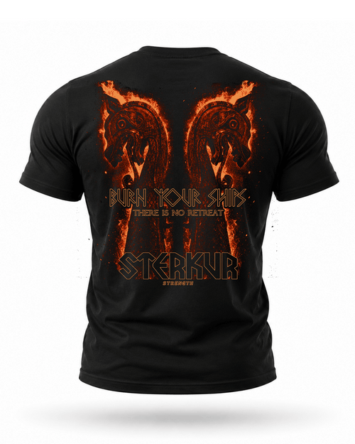 BURNING SHIPS HIGH PERFORMANCE T-SHIRT - STERKUR STRENGTH